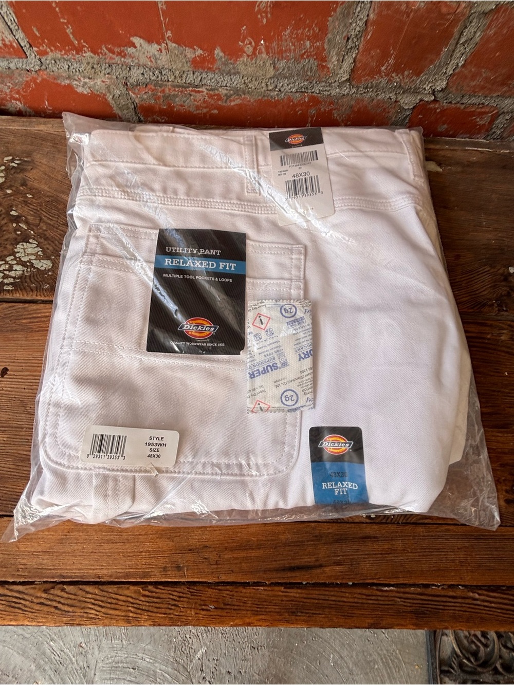 Dickies White Utility Painter Pants Relaxed Fit Men’s Size 48x30